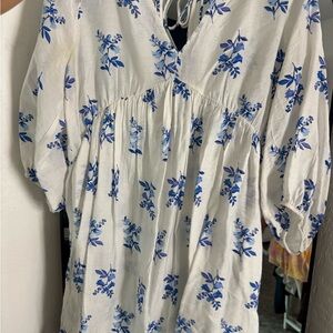 H&M Blue and White Floral Dress
